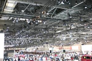 architecture, artificial lighting, ceiling, crowd, elevated, England, exhibition, interior, London, people, The United Kingdom