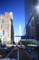 building, car, day, elevated, facade, Manhattan, New York, sign, skyscraper, street, sunny, taxi, The United States