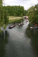 afternoon, Cambridge, canal, day, elevated, England, gondola, spring, The United Kingdom, transport, vegetation