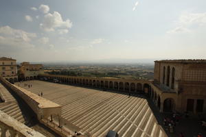 Assisi, cloud, Cumulonimbus, day, elevated, Italia , pattern, paving, sky, square, stone, summer, sunlight, sunny, sunshine, Umbria, valley