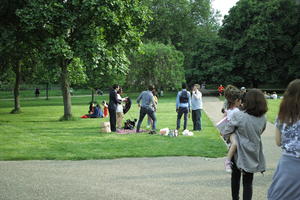 day, England, eye level view, grass, group, Hyde Park, London, park, people, spring, sunny, The United Kingdom, vegetation