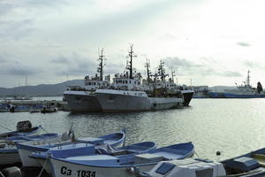 boat, Bulgaria, Burgas, cloudy, day, dusk, eye level view, marina, ship, Sozopol