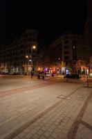 artificial lighting, Bilbao, eye level view, night, Pais Vasco, pavement, Spain