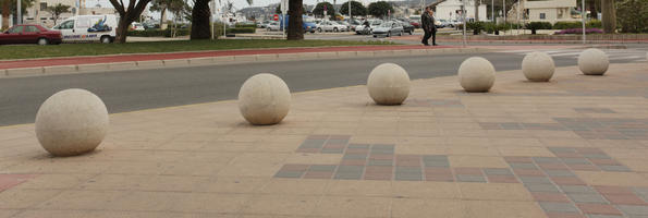 bollard, day, Denia, diffuse, diffused light, eye level view, natural light, pavement, Spain, spring, Valenciana