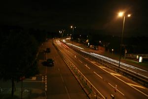 artificial lighting, car, effect, elevated, England, evening, London, road, The United Kingdom