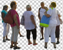 casual, cutout, cutout groups, cutout people, day, elderly, eye level view, group, people, standing, summer, sunny