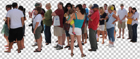 casual, caucasian, cutout, cutout groups, cutout people, day, diffuse, diffused light, eye level view, group, people, queuing, standing, summer