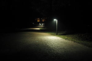 alley, artificial lighting, Copenhagen , Denmark, eye level view, Kobenhavn, night, outdoor lighting