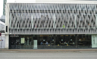 Copenhagen , day, Denmark, diffuse, diffused light, eye level view, facade, Kobenhavn, restaurant, street, winter