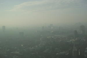 autumn, city, cityscape, day, diffused light, elevated, England, fog, London, natural light, The United Kingdom