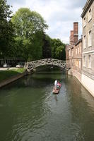 afternoon, bridge, Cambridge, canal, day, elevated, England, gondola, spring, The United Kingdom, transport