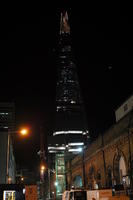 artificial lighting, building, city, city lights, England, eye level view, facade, Liverpool, night, outdoor lighting, Shard, The United Kingdom, urban