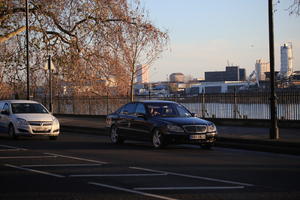 car, dusk, England, eye level view, London, road, The United Kingdom, transport, winter