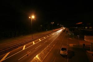 artificial lighting, car, elevated, England, evening, London, road, The United Kingdom