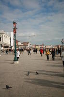 architecture, building, day, eye level view, group, Italia , lamppost, ornament, pavement, people, square, Veneto, Venice, winter