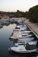 autumn, boat, canal, Croatia, elevated, evening, harbour, natural light, Splitsko-Dalmatinska, Trogir