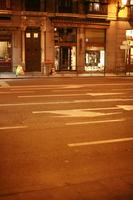 artificial lighting, autumn, building, evening, eye level view, Madrid, night, Spain, street