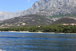 coastline, Croatia, day, eye level view, Makarska, seascape, Splitsko-Dalmatinska, summer, tree, vegetation, woodland