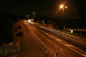 artificial lighting, car, elevated, England, evening, London, road, The United Kingdom