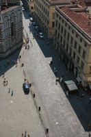 aerial view, Basilica di Santa Maria del Fiore, building, cathedral, day, Florence, Italia , natural light, people, plaza, summer, sunlight, sunny, sunshine, Toscana