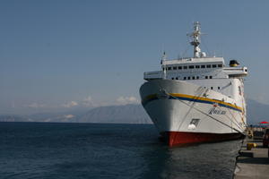 Agios Nikolaos, autumn, day, eye level view, ferry, Greece, harbour, Lasithi, seascape, ship, transport