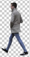 casual, caucasian, cutout, cutout men, cutout people, day, diffuse, diffused light, eye level view, male, man, side, smart, spring, walking