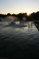 England, eye level view, fountain, London, park, sunset, The United Kingdom