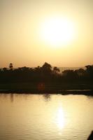 clear, dusk, East Timor, Egypt, Egypt, eye level view, river, river Nile, silhouette, sky, sun, vegetation