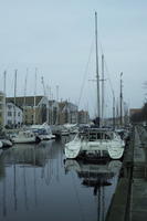 boat, canal, Copenhagen , day, Denmark, eye level view, Kobenhavn, overcast