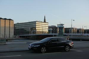 car, cityscape, Copenhagen , Denmark, dusk, eye level view, Kobenhavn, spring, street