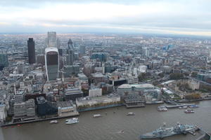 aerial view, city, day, diffuse, diffused light, England, London, overcast, river, The United Kingdom, urban, winter