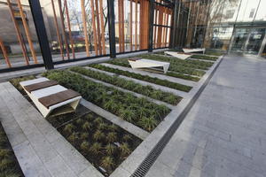 bench, courtyard, day, elevated, garden, Krakow, Malopolskie, pavement, Poland, sunny, winter