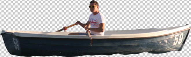 casual, caucasian, cutout, cutout men, cutout people, day, eye level view, man, rowing, sailing, side, sitting, summer, sunny