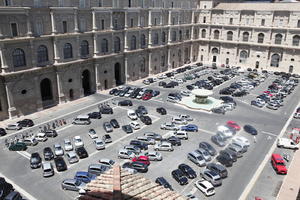 car, city, day, elevated, Italia , Lazio, parking, Rome, summer, sunny, urban