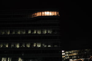 artificial lighting, below, building, city, city lights, England, facade, Liverpool, night, office building, outdoor lighting, The United Kingdom, urban