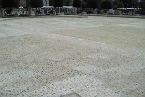 ambient light, city, Croatia, day, eye level view, floor, pavement, plaza, ruin, urban, Zadar, Zadarska