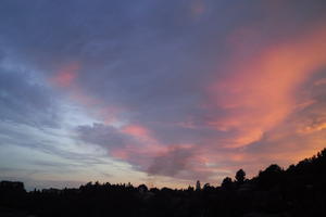 below, Chateauneuf, Cirrostratus, cloud, cloudy, dawn, dusk, evening, France, golden hour, looking up, outdoor lighting, outdoors, Provence Alpes Cote D