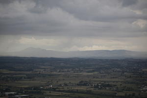 ambient light, Cortona, day, elevated, Italia , mountain, natural light, overcast, overcast, sky, storm, summer, Toscana, town, valley