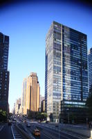 building, car, day, elevated, facade, Manhattan, New York, skyscraper, street, sunny, taxi, The United States