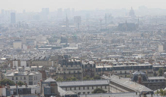 aerial view, autumn, city, cityscape, day, diffuse, diffused light, France, Ile-De-France, Paris