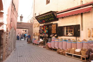 autumn, day, eye level view, food, market, Marrakech, Marrakesh, Morocco, shop, stall, sunny