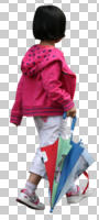 back, child, cutout, cutout kids, cutout people, day, diffuse, diffused light, eye level view, girl, summer, walking