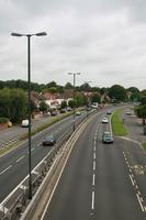 car, day, elevated, England, guardrail, London, natural light, road, The United Kingdom, vegetation