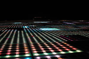 artificial lighting, Croatia, eye level view, floor, LED, night, plaza, spring, urban, wet, Zadar, Zadarska