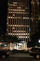 artificial lighting, building, eye level view, facade, Manhattan, New York, night, office, The United States