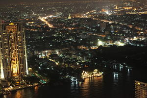 artificial lighting, cityscape, elevated, night, outdoor lighting, Thailand