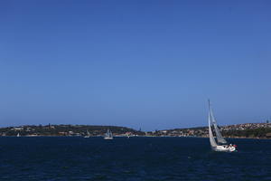 Australia, boat, clear, day, eye level view, New South Wales, seascape, sky, summer, sunny, Sydney, yacht