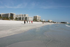 apartment, beach, day, eye level view, Florida, group, Sarasota, seascape, sunny, sunshine, The United States, walking, winter