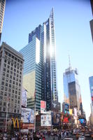 building, crowd, day, elevated, facade, glass, Manhattan, New York, skyscraper, street, summer, sunny, The United States, Times Square