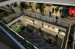 artificial lighting, elevated, indoor lighting, interior, Krakow, Malopolskie, Poland, shop, shopfronts, shopping centre